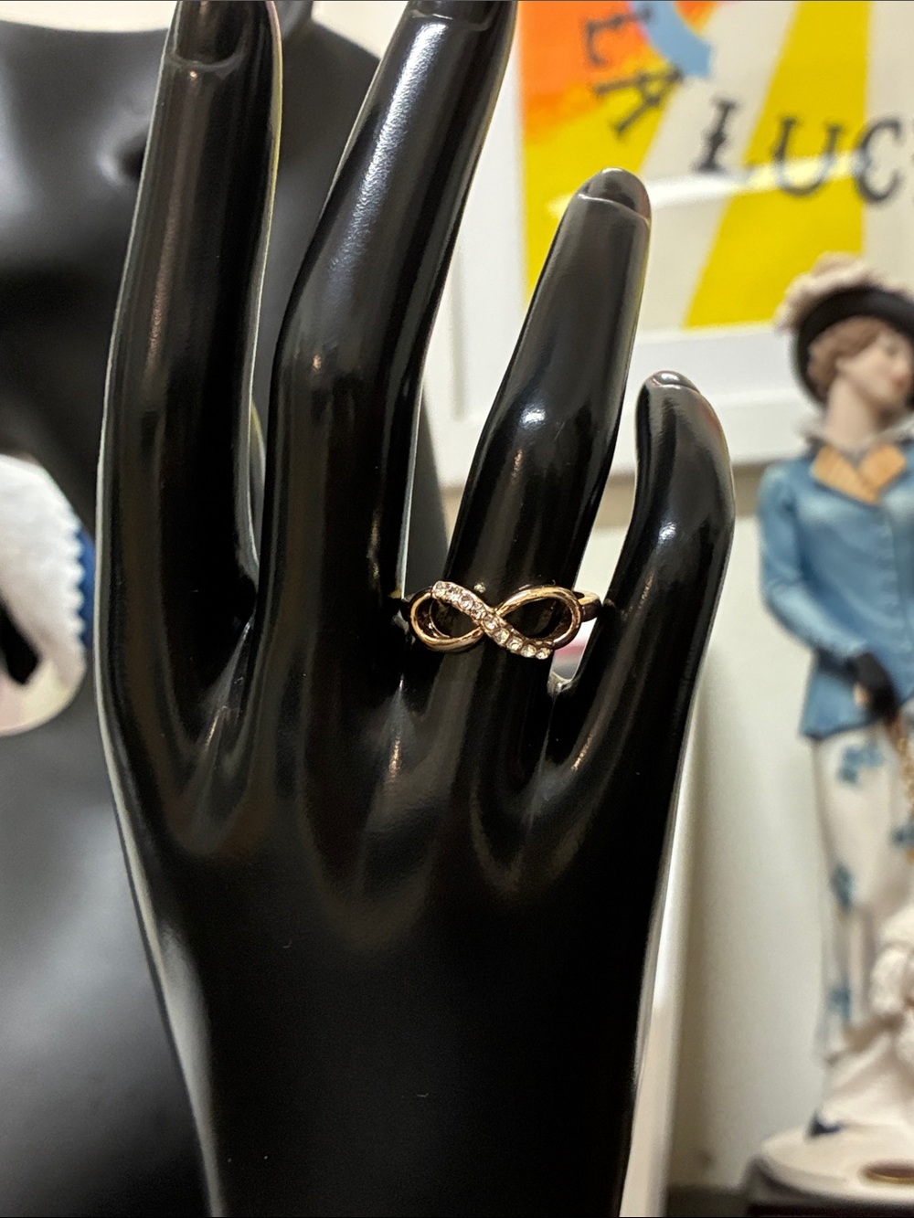 Infinity Twist Ring in Rose Gold with Cubic Zirconia - Indie Sleeze Whimsy
